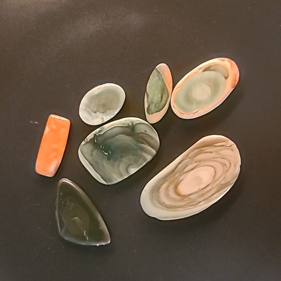 7 piece polychrome jasper cabachon bundle - Picture 3 of 4